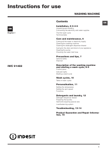 Handleiding Indesit IWC 91482 ECO UK Wasmachine