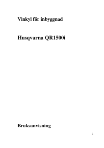 Bruksanvisning Husqvarna-Electrolux QR1500I Vinkyl