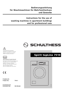 Bedienungsanleitung Schulthess Spirit TopLine 7510 Waschmaschine