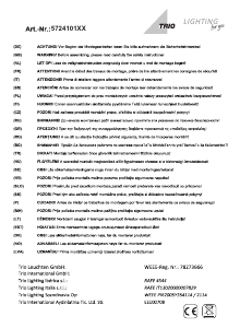 Mode d’emploi Trio 572410107 Calcio Lampe