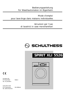 Mode d’emploi Schulthess Spirit TopLine XLI 5526 Lave-linge