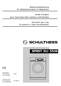 Mode d’emploi Schulthess Spirit XLI 5536 Lave-linge