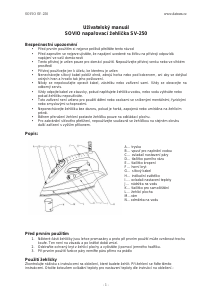 Manuál SOVIO SV-250 Žehlička