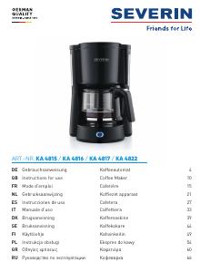 Manual de uso Severin KA 4817 Máquina de café