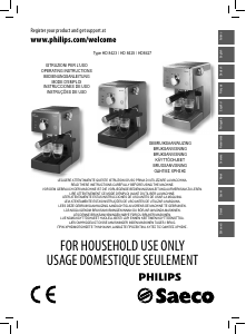 Manual Philips Saeco HD8423 Máquina de café expresso
