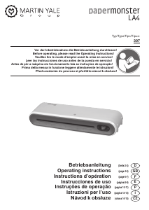Bruksanvisning Papermonster LA4 Lamineringsmaskin