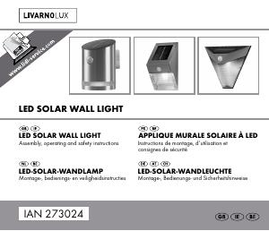 Bruksanvisning LivarnoLux IAN 273024 Lampa