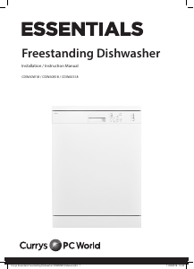 Manual Currys Essentials CDW60B18 Dishwasher