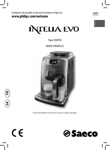 Mode d’emploi Saeco HD8754 Intelia Evo Machine à expresso