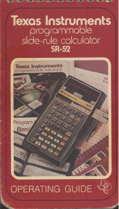 Manual Texas Instruments SR-52 Calculator