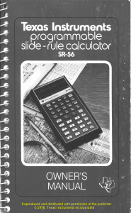 Manual Texas Instruments SR-56 Calculator