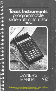 Bruksanvisning Texas Instruments SR-56 Räknemaskin