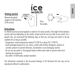 Bruksanvisning Ice Watch P. Leclercq Armbandsur
