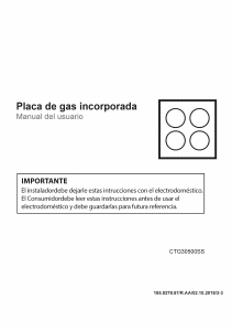 Manual de uso Blomberg CTG30500SS Placa