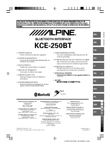 Handleiding Alpine KCE-250BT Autoradio