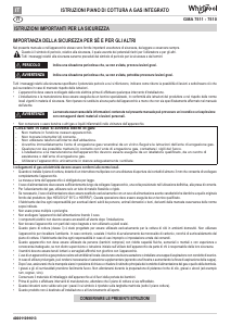 Manuale Whirlpool GMA 7510/IX Piano cottura
