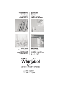 Εγχειρίδιο Whirlpool ACMK 6121/WH Εμβέλεια
