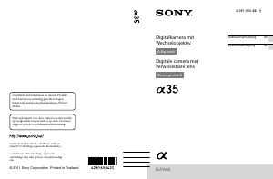 Bedienungsanleitung Sony Alpha SLT-A35K Digitalkamera