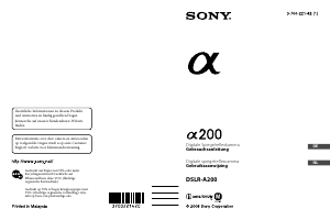 Bedienungsanleitung Sony Alpha DSLR-A200W Digitalkamera