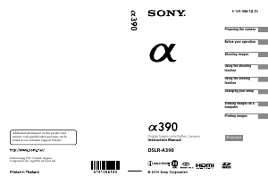 Bruksanvisning Sony Alpha DSLR-A390 Digitalkamera