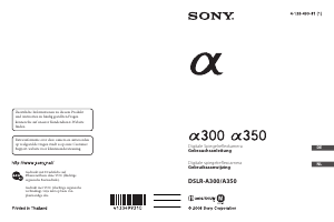 Bedienungsanleitung Sony Alpha DSLR-A350X Digitalkamera