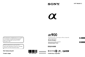 Manuale Sony Alpha DSLR-A900 Fotocamera digitale