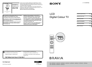 Manuál Sony Bravia KDL-32EX505 LCD televize
