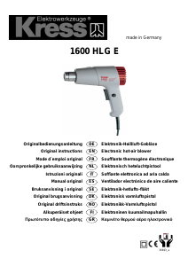 Manuale Kress 1600 HLG E Pistola ad aria calda