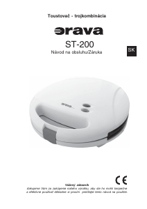 Návod Orava ST-200 Kontaktný gril