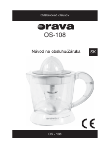 Návod Orava OS-108 Odšťavovač citrusov