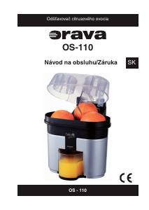 Návod Orava OS-110 Odšťavovač citrusov