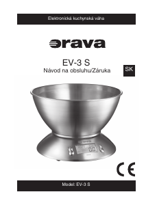 Návod Orava EV-3 S Kuchynská váha