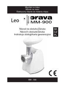 Návod Orava MM-900 Mlynček na mäso