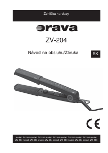 Návod Orava ZV-204 Žehlička na vlasy