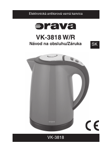 Návod Orava VK-3818 Kanvica