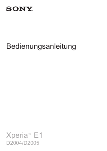 Bedienungsanleitung Sony Xperia E1 Handy