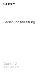 Bedienungsanleitung Sony Xperia Z Handy