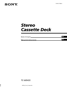 Mode d’emploi Sony TC-WE435 Enregistreur de cassettes