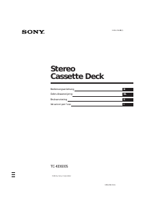 Bruksanvisning Sony TC-KE600S Kassettbandspelare