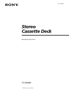 Handleiding Sony TC-WA9ES Cassetterecorder