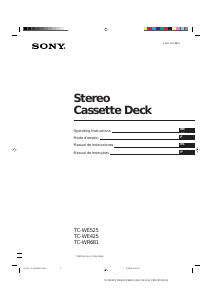 Manual de uso Sony TC-WE525 Grabador de cassette