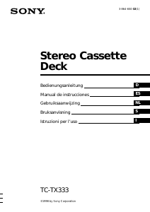 Manual de uso Sony TC-TX333 Grabador de cassette