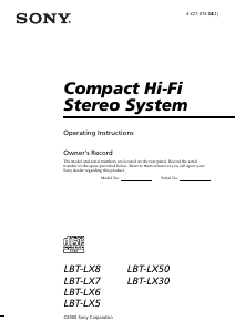 Handleiding Sony LBT-LX50 Stereoset