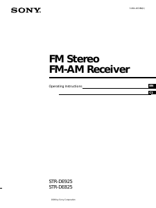 Manual Sony STR-DE825 Receiver