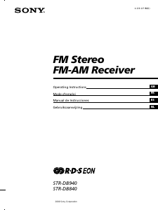 Handleiding Sony STR-DB840 Receiver