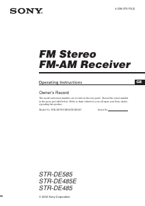 Handleiding Sony STR-DE485E Receiver