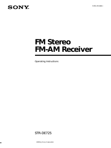 Handleiding Sony STR-DE725 Receiver
