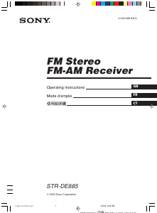 Handleiding Sony STR-DE885 Receiver