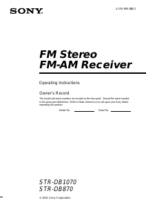 Handleiding Sony STR-DB1070 Receiver
