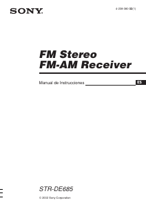 Manual de uso Sony STR-DE685 Receptor